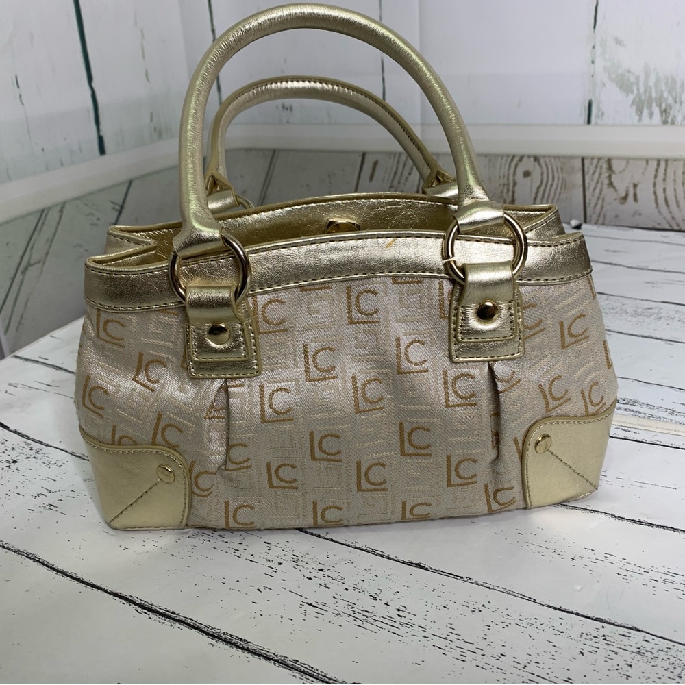 Liz Claiborne Y2K style Shoulder Bag Light Gold and Cream colored
